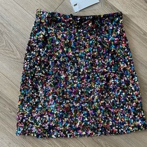 NWT Vicidolls rainbow sequin mini skirt XS